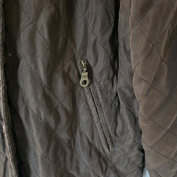 Faconnable Jacket Women XS Brown Quilted Elbow Patch Outerwear Long Sleeve - Picture 10 of 13